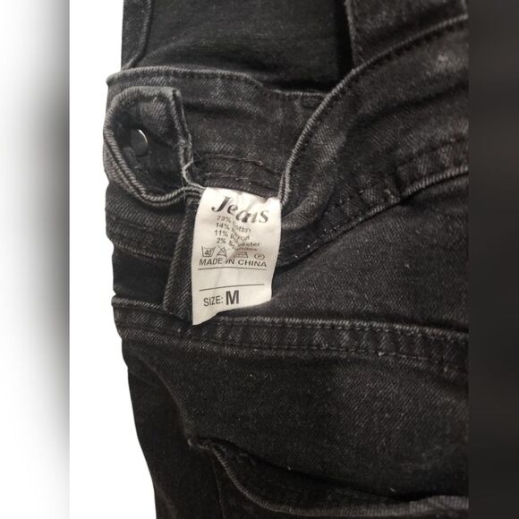 Distressed Ankle Length Denim Overalls M - Picture 5 of 6